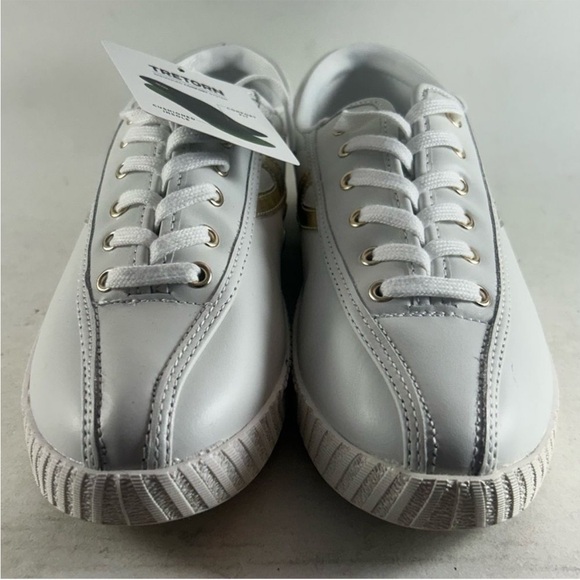 Tretorn Nylite Plus Leather Women’s Shoes White and Gold Women’s Size 10 M - Picture 2 of 6